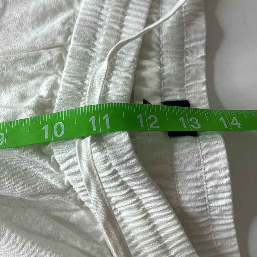 J Crew Linen Cotton Blend Drawstring Pants White 16